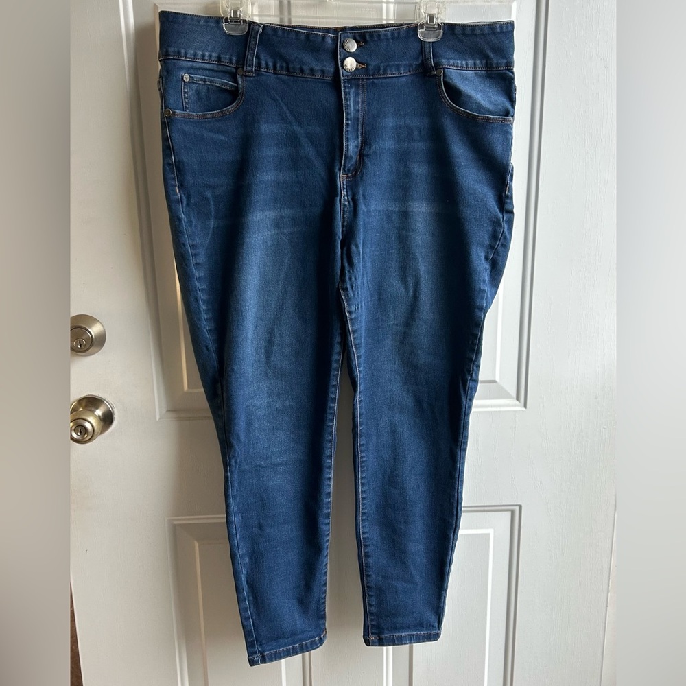 Tahari High Rise Skinny Stretch Jeans Women’s Plus Size 20W Denim Pants 5 Pocket